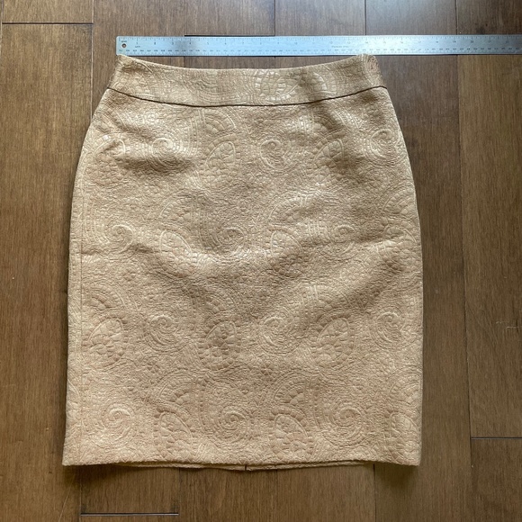 Vintage Y2K/1990s Banana Republic Paisley Gold Thread Pencil Skirt Size - Picture 3 of 10
